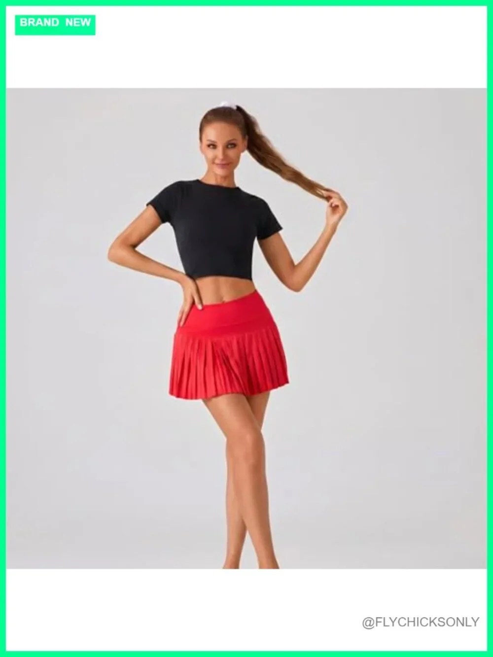 High Waisted Pleated Tennis Skort with Built-in Shorts, Athletic Skirt for Golf